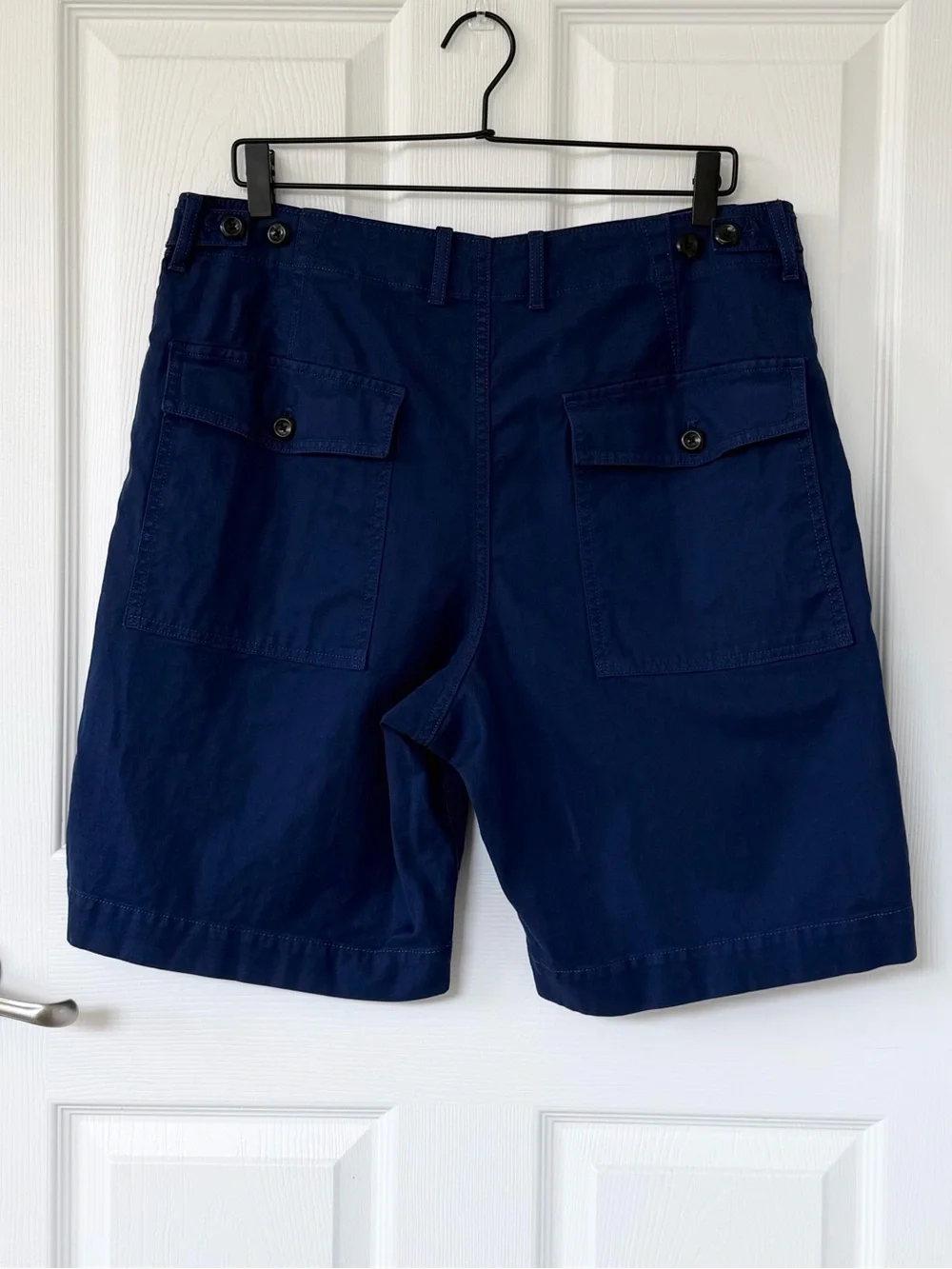 Banana Republic Blue Cotton Linen Blend Patch Pocket Utility Shorts Heritage